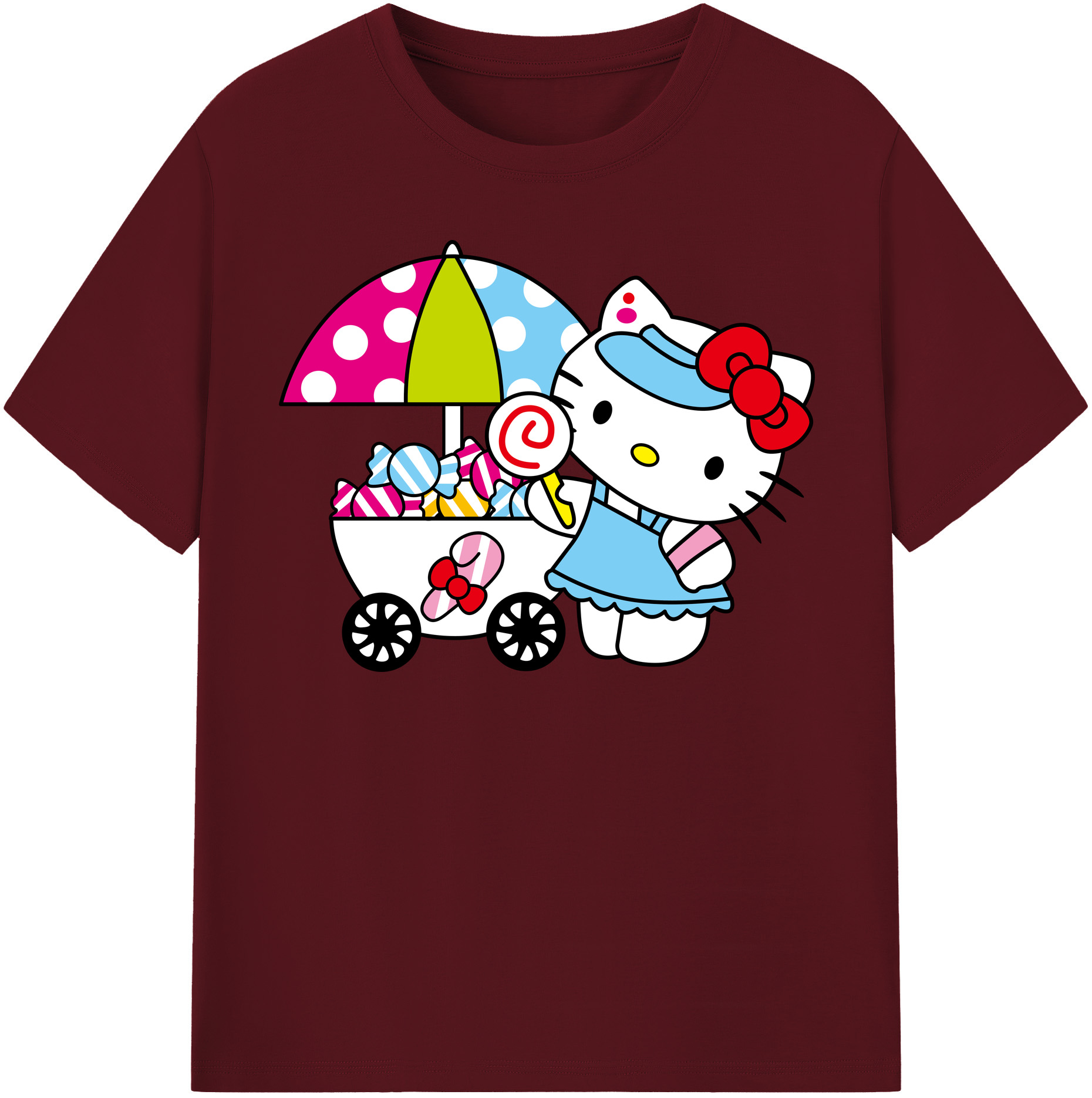 （画像用） Hello Kitty ハローキティ 綿100％半袖Tシャツ（フロントプリント）